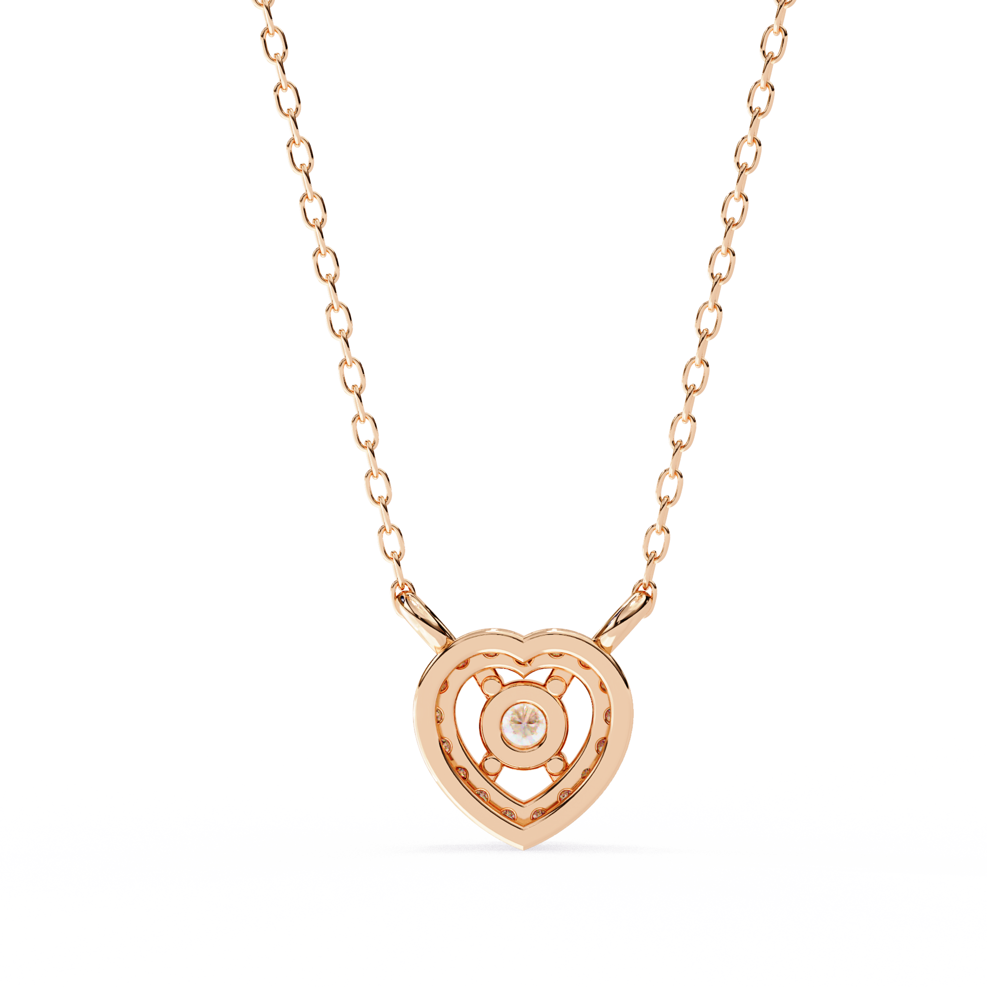 Solitairekart 0.17ct Natural Diamond Eternal Heart Halo Pendant-HI Color, VS-SI Clarity